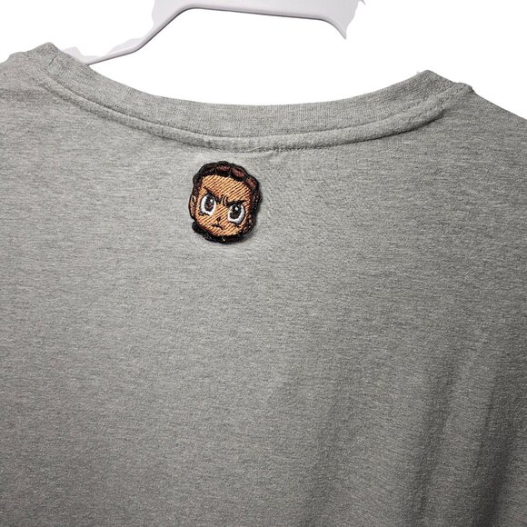 The Boondocks Graphic T-Shirt W/ Embroidered Huey Character Design Gray Short Sl - Picture 6 of 9